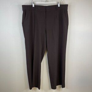 Briggs Womens Wide leg Pants Sz 18W Short Brown Zip Up Pockets STRETCH Work